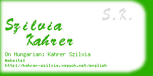 szilvia kahrer business card